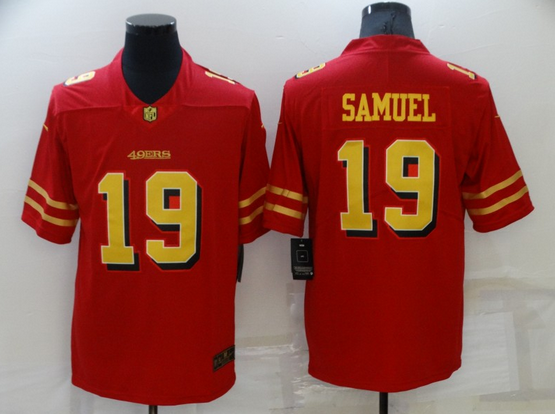Men's San Francisco 49ers Active Player Custom Red Gold Vapor Untouchable Limited Stitched Football Jersey Men's San Francisco 49ers Active Player Custom Red Gold Vapor Untouchable Limited Stitched Football Jersey